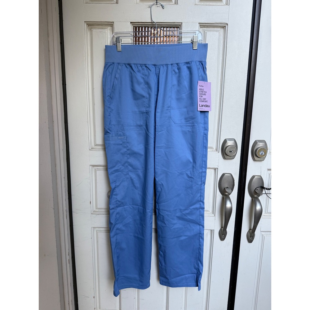Landau ProFlex Agile Stretch Women's Scrub Pants Cargo‎ Pockets Blue Size Medium